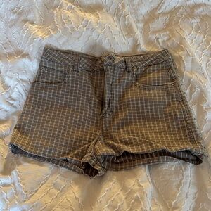 High Waist Stretchy Plaid Women's Shorts